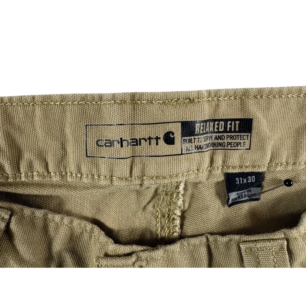 Carhartt Rugged Flex Relaxed Fit Work‎ Pants Mens 31x30 Mens Beige Straight Leg
